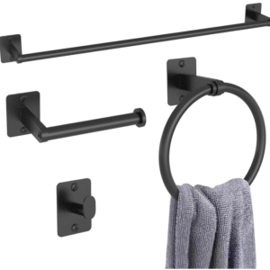 Matte Black Bathroom Accessories Set