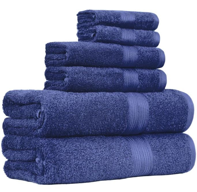 6 Piece Oversized Fade resistant Towel set