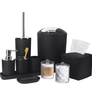 Bathroom Accessory Set (Black)