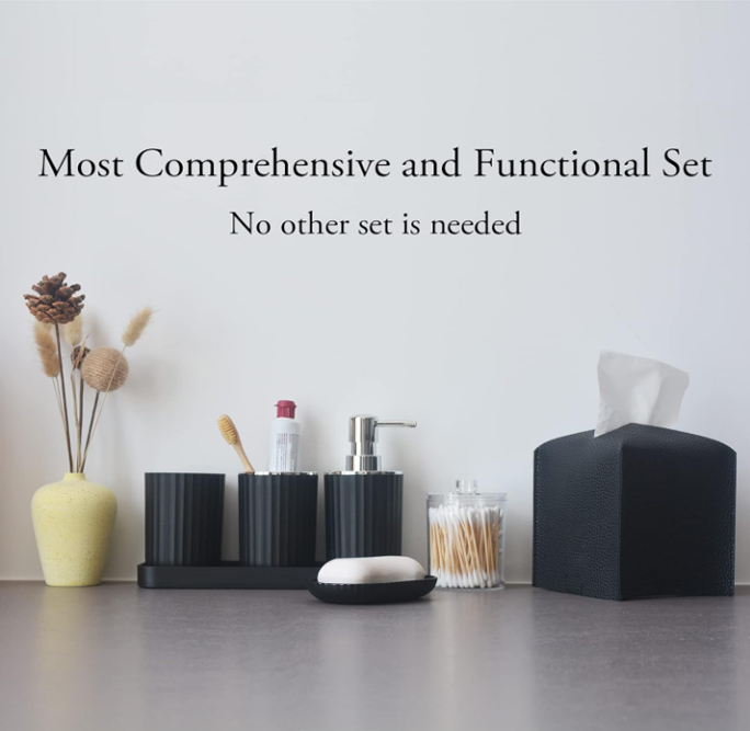 Bathroom Accessory Set (Black) - Image 3